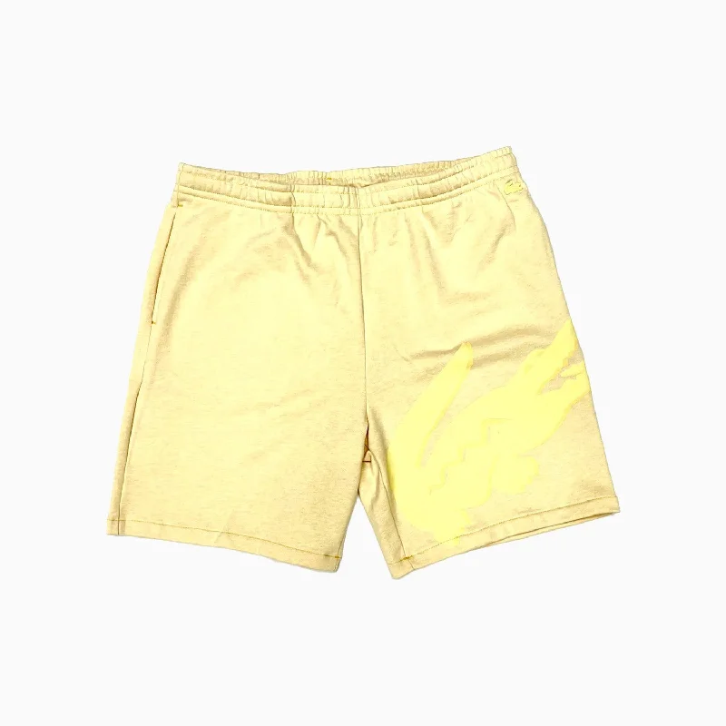 Men's Oversized Crocodile Print Organic Cotton Fleece Shorts