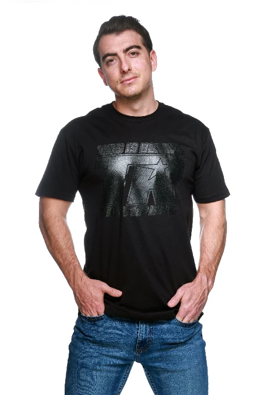 Black-on-Black Top Rank T-Shirt with Gel Imprint