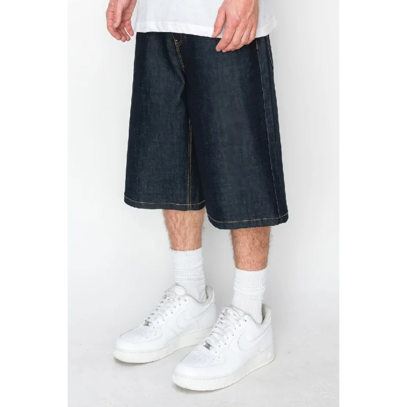 Baggy Fit Raw Denim Shorts