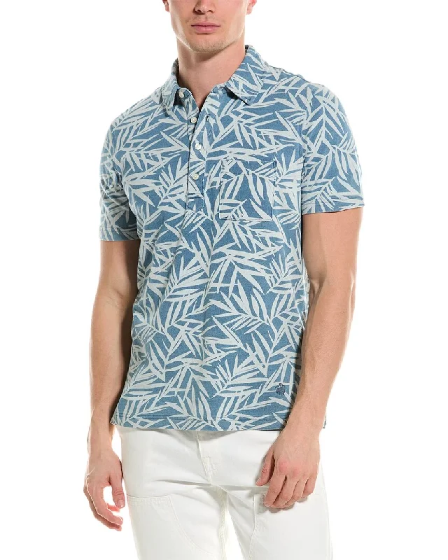 Brooks Brothers Indigo Leaf Print Polo Shirt