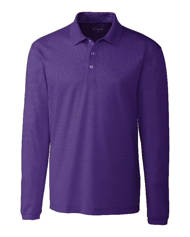 Clique Spin Eco Performance Pique Long Sleeve Mens Polo