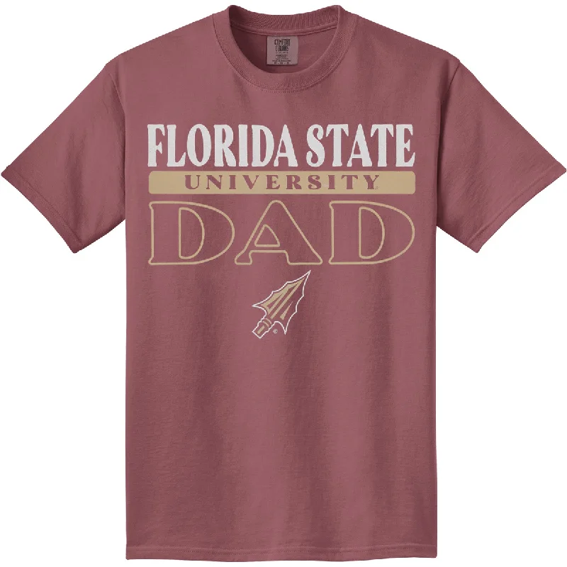 Image One Comfort Colors Adult/Unisex Florida State University Dad Design Short Sleeve T-shirt - Brick