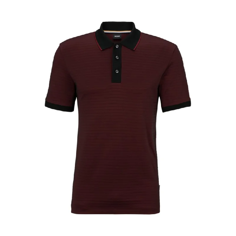 Cotton-blend polo shirt with ottoman structure