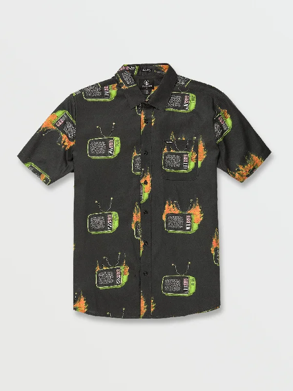 Featured Artist Justin Hager Woven Short Sleeve Shirt - Black