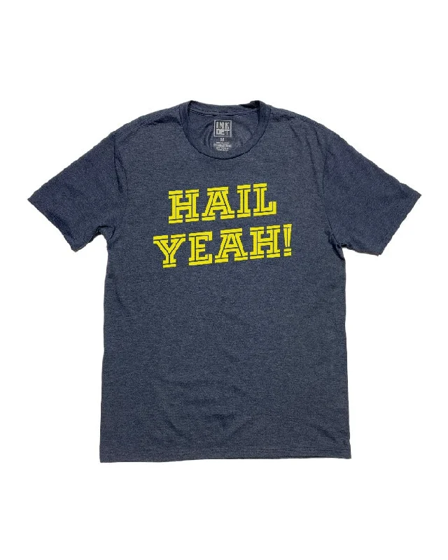 Ink Detroit Michigan HAIL YEAH! Tri Blend T-Shirt - Navy