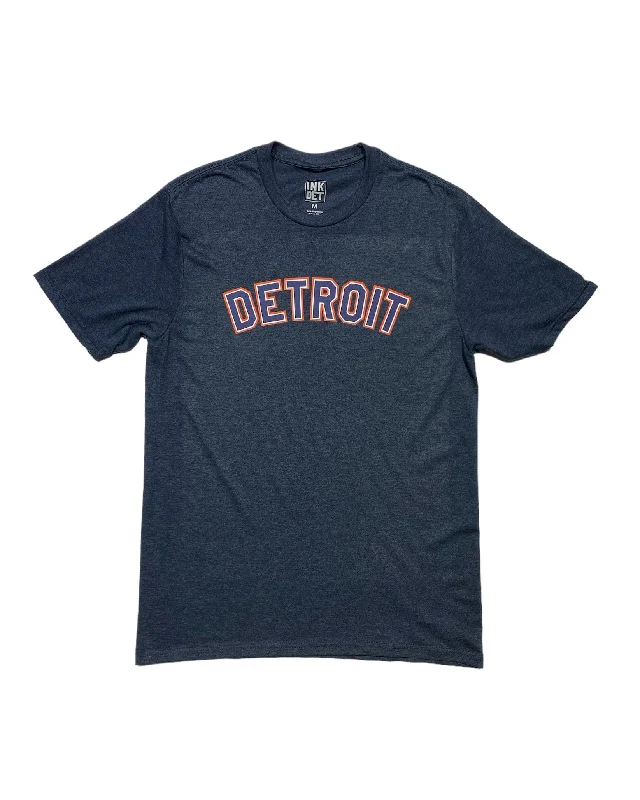 Ink Detroit Orange & Navy Print T-Shirt - Heather Navy