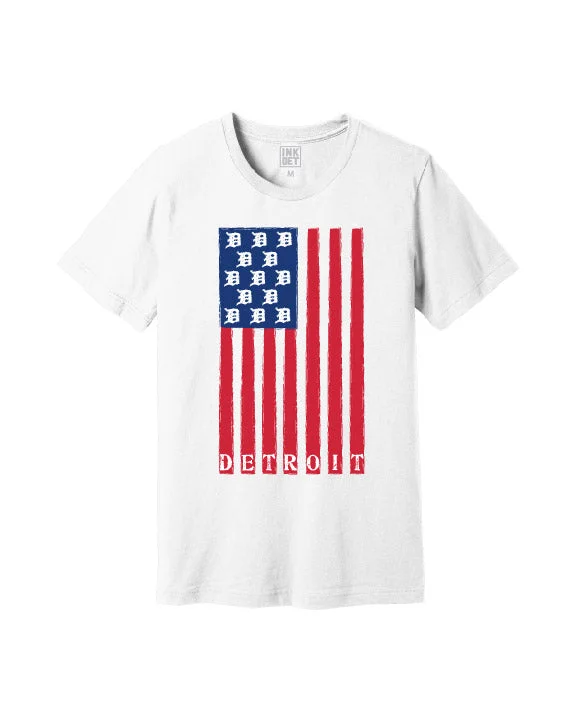 Ink Detroit USA Flag T-Shirt - White