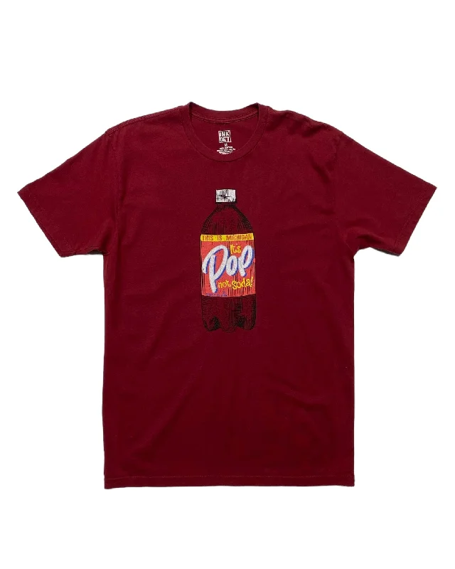 Ink Detroit- Vintage Pop not Soda T-Shirt - Soft Wash Cardinal