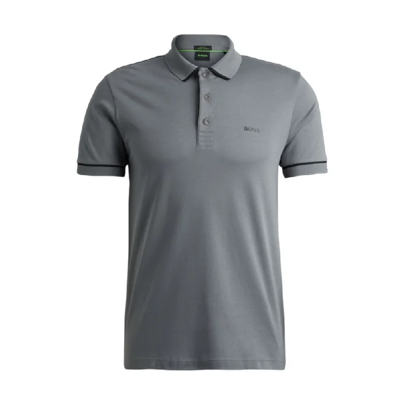 Interlock-cotton slim-fit polo shirt with contrast trims