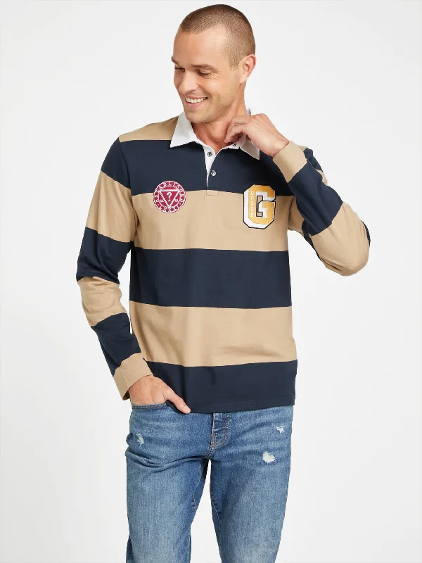 Malakai Stripe Long-Sleeve Polo