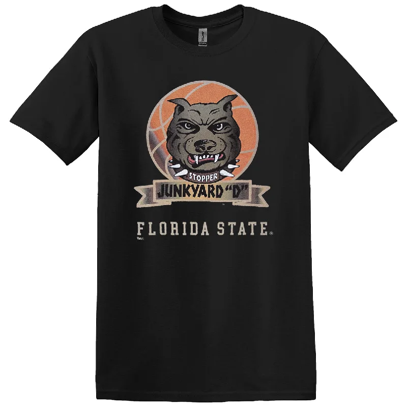 Ragz Adult/Unisex Leonard Hamilton Junkyard Dog Florida State Design Short Sleeve T-shirt - Black