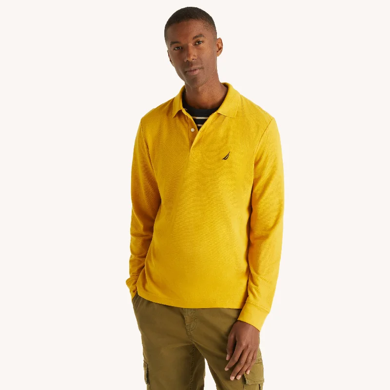 Nautica Mens Classic Fit Long-Sleeve Deck Polo