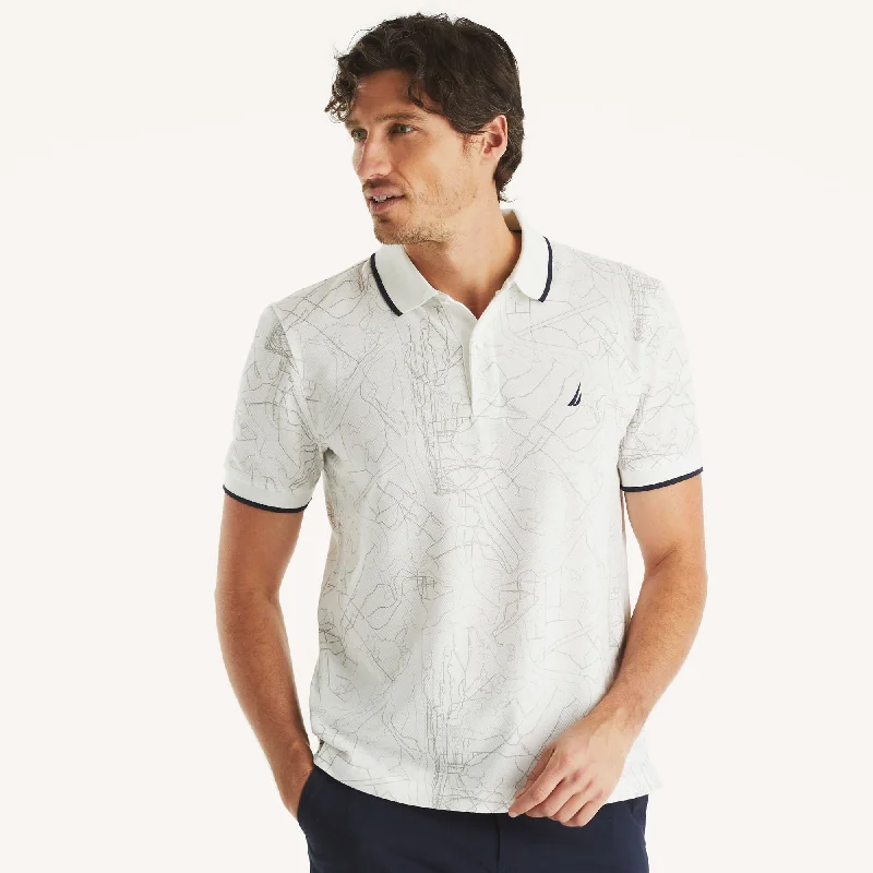 Nautica Mens Classic Fit Printed Polo