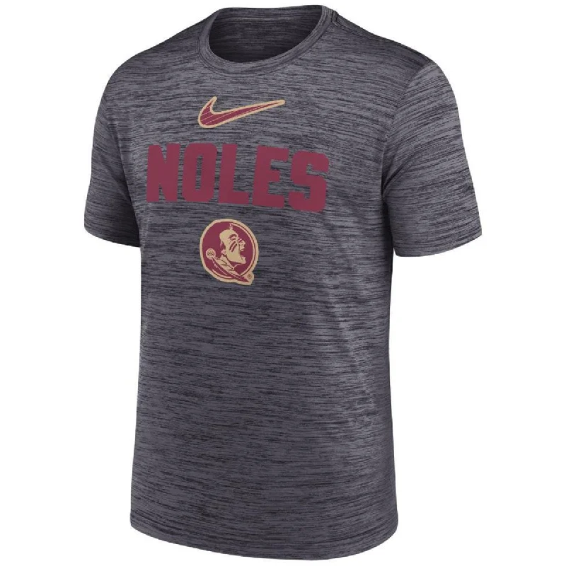 Nike Men's Noles/Seminole Logo Velocity Slant Short Sleeve Performance T-shirt - Black