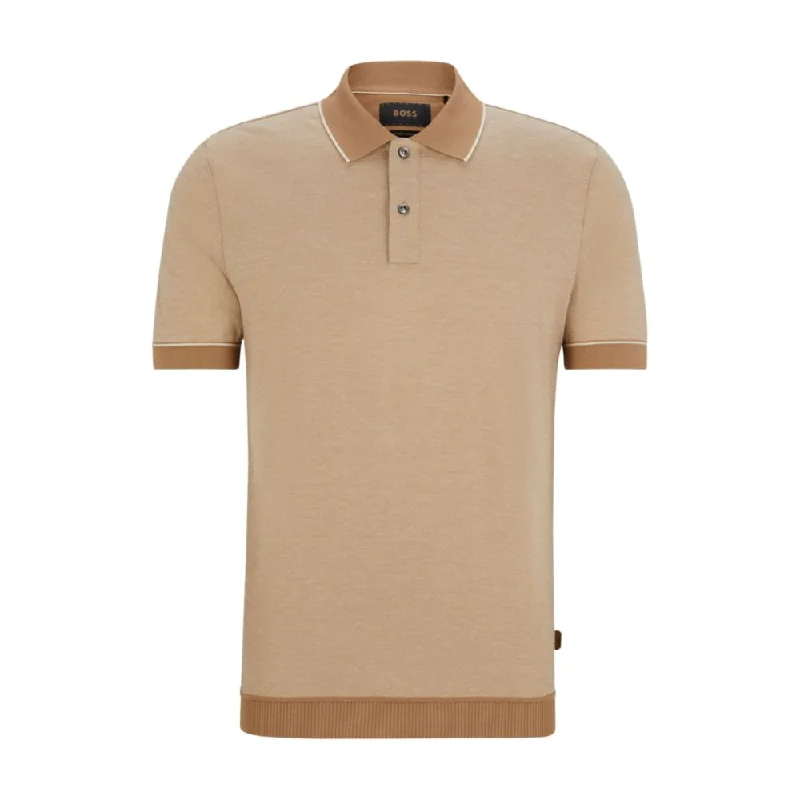 Regular-fit polo shirt in cotton and cashmere