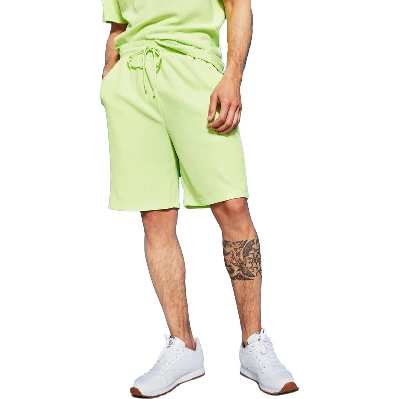 Royalty by Maluma Men's Relax Fit Textured Ottoman Stripe Shorts Green Size XX-Large