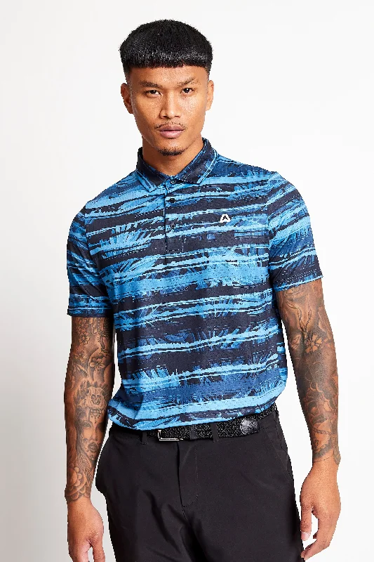 Slim Fit Printed Polo - Ace Navy