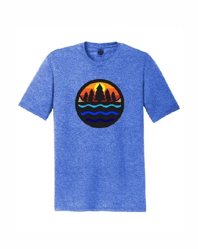 The Great Lakes State Logo Tri Blend T-Shirt - Royal Blue