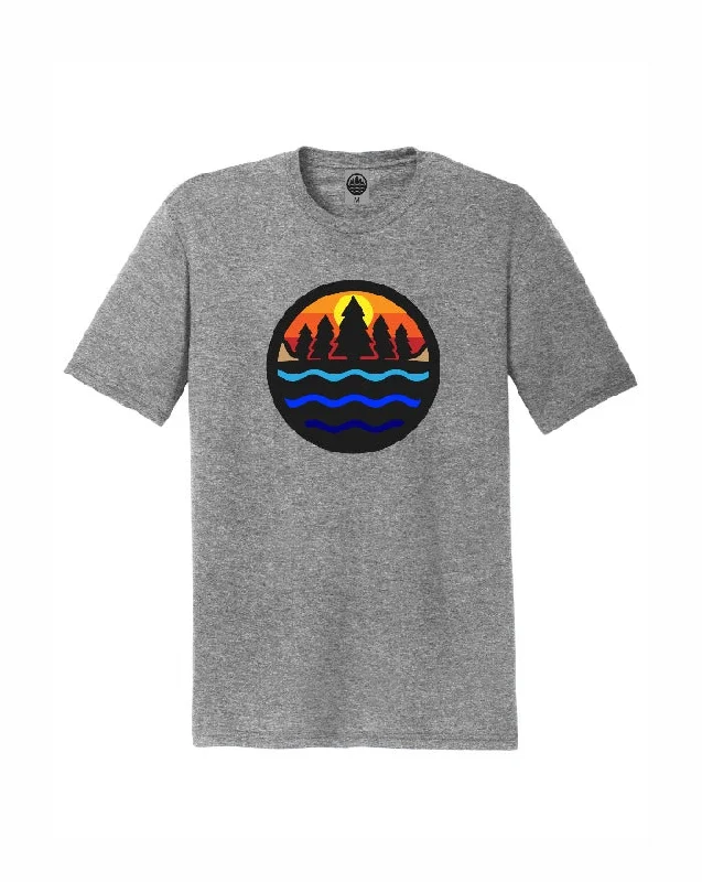 The Great Lakes State Logo Tri Blend T-Shirt- Heather Grey