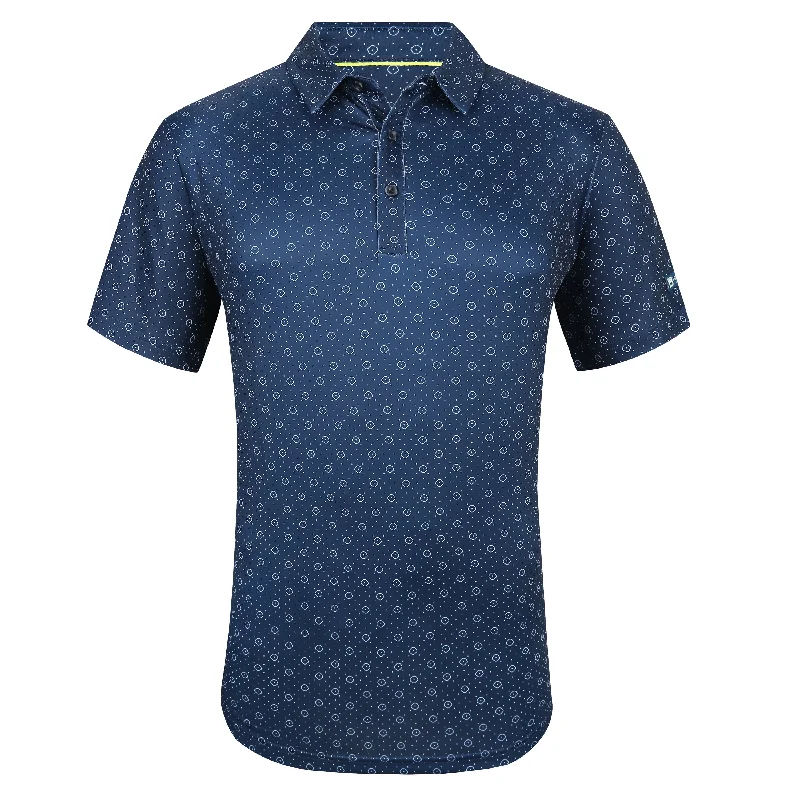 Tom Baine Men's Performance Geometric Print Four-Way Stretch Golf Polo