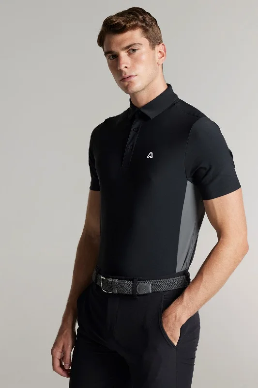 Vaughan Panelled Polo - Putter Black / Steel