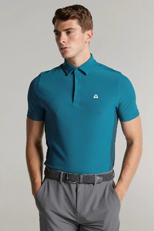 Vaughan Panelled Polo - Tee Time Teal