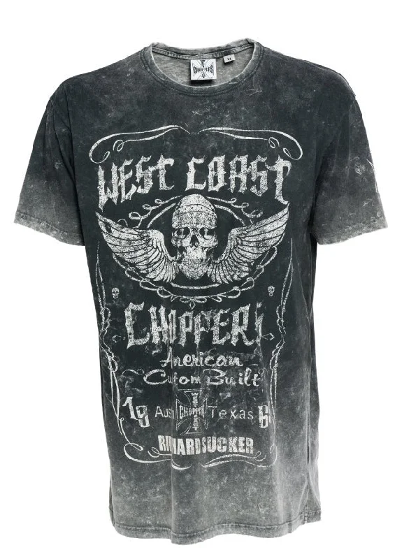 West Coast Choppers Ride Hard Sucker Tee - Vintage Grey/Black