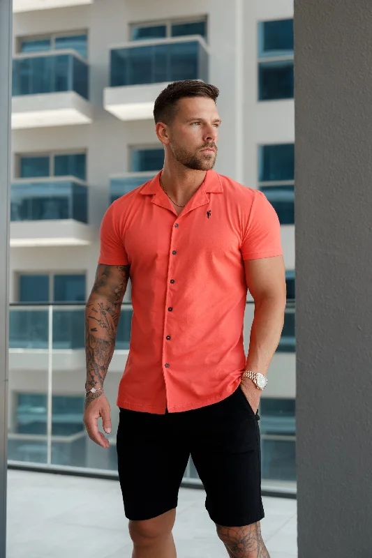 Father Sons Stretch Coral Pique Revere Shirt Short Sleeve - FSH1080