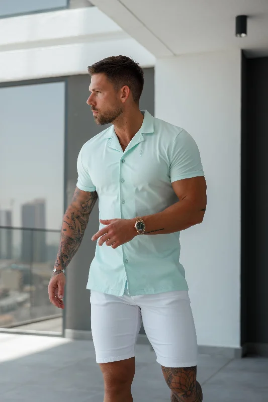 Father Sons Stretch Mint Pique Revere Shirt Short Sleeve - FSH1078