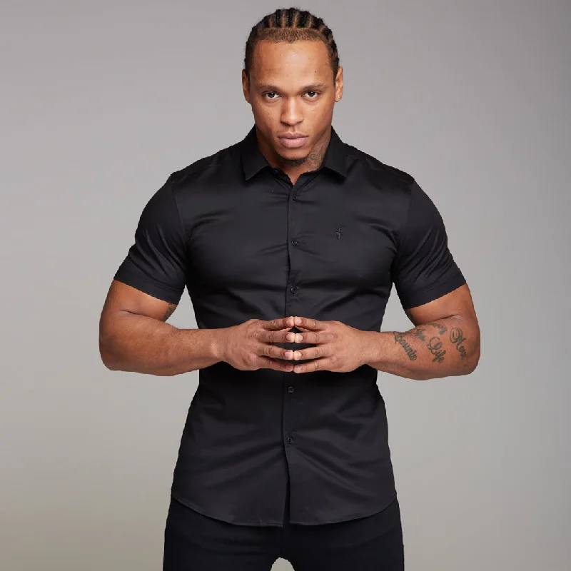 Father Sons Super Slim Luxe Ultra Stretch Classic Black Short Sleeve -  FS227