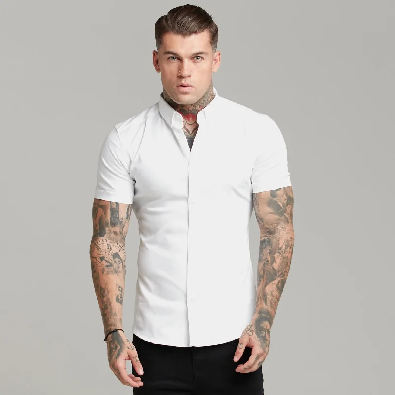 Father Sons Super Slim Stretch White Denim Short Sleeve - FS598